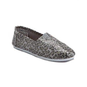Gray Leopard Sequin Tammy Slip-On Shoe, 6